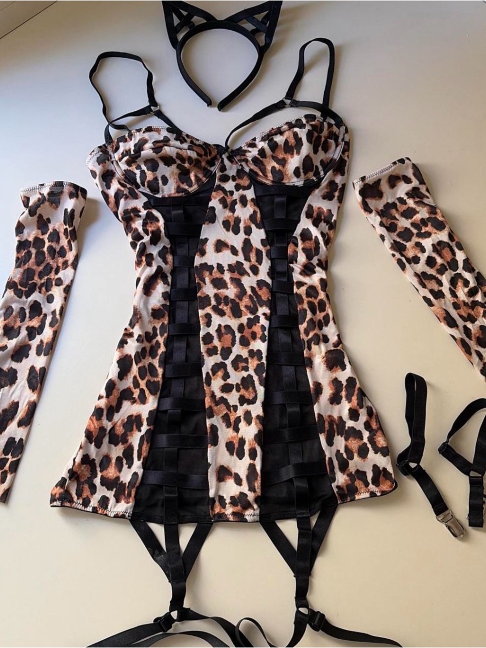Vintage 2000s Leopard Print Cat Halloween Costume